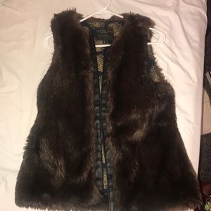 Faux Fur Brown Vest - Sanctuary Clothing